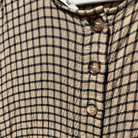 Madewell Button-Back Peplum Top in Mini Windowpane - Picture 8 of 9